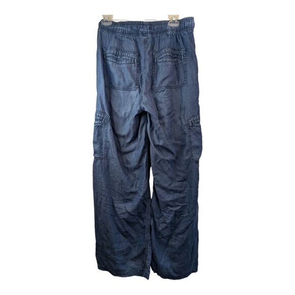 Silver jeans cargo chambray denim tie waist pants size m - Picture 2 of 5